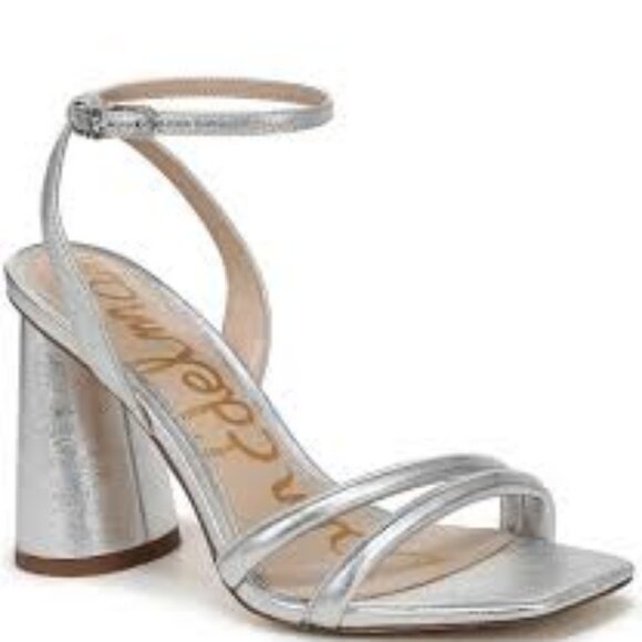 Sam Edelman  Kia Strappy Sandal  Soft Silver Leather  Women Wide Sizes   NIB - Picture 1 of 9